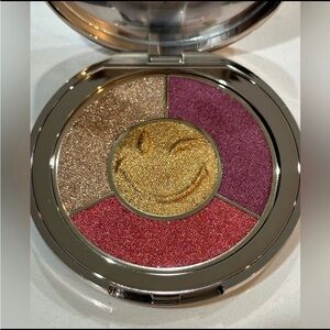 Smiley Face Eyeshadow Palette - Gold, Pink, Purple